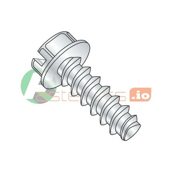 Newport Fasteners Thread Forming Screw, 1/4" x 1-1/4 in, Zinc Plated Steel Hex Head Slotted Drive, 2000 PK 758606 - main